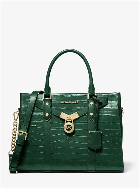 michael kors green hamilton|Michael Kors Hamilton large tote.